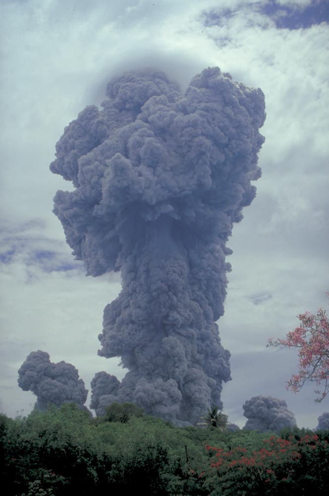 Montserrat. Ash column